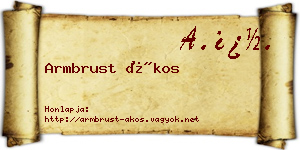 Armbrust Ákos névjegykártya