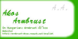 akos armbrust business card